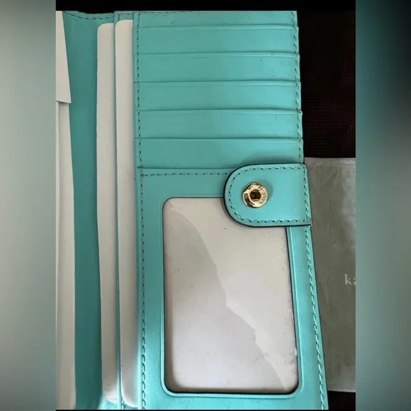 Kate Spade Turquoise Leather Wallet with Dust Bag - Picture 5 of 6